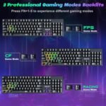 Redragon Mechanical Gaming Keyboard Wired, 11 Programmable Backlit Modes, Hot-Swappable Red Switch, Anti-Ghosting, Double-Shot PBT Keycaps, Light Up Keyboard for PC Mac - Image 8
