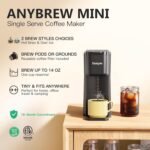 Tastyle Mini Hot and Iced Coffee Maker Single Serve, for K Cup and Ground, 6 to 14 Oz Brew Sizes, with Recipe Book, for Home, Travel, RV, Office and Dorm, Classic Black (2.0 Version) - Image 3