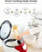 CUCKOO Micom Rice Cooker 6 Cup Uncooked / 12 Cup Cooked, Fuzzy Logic Rice Maker with Delay Timer & Keep Warm Setting, Versatile Food Steamer for Cooking, Non-Stick Inner Pot, Red (CR-0655F) - Image 3