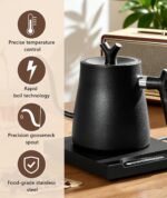 Gooseneck Electric Kettle | Electric Pour Over Kettle with Variable Temperature Control | 100% Stainless Steel Interior, Keep Warm & Auto Shut-Off | 1.0L Fast Boil for Coffee & Tea, Matte Black - Image 3