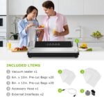 Bonsenkitchen Vacuum Sealer Machine with 40 Bags | Compact Food Sealer for Kitchen Storage & Meal Prep | Multiple Modes​​ | External Vacuum System, Silver​​ - Image 4