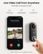 REOLINK Video Doorbell WiFi Camera - Wired 2K Outdoor, 5G&2.4G WiFi, 4:3 Wide View Angle, Smart Detection, Local Storage, No Subscription Front Door Home Security, Customized Chime V2 - Image 4