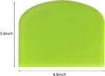 ALLTOP Bowl Spatula & Bench Scraper,Flexible Plastic Multipurpose Kitchen Pastry Cutter Tool,Food Scrappers for Bread Dough Baking Cake Fondant Icing,Set of 2 Pieces - White,Green - Image 3