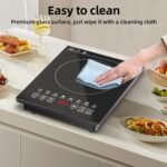 HANKESI single burner induction cooktop,110V Portable induction Cooktop,1800W Hot Plate Electric Burner,9 Power Levels, Kids Lock & Timer,LED touch control,Overheat Protection - Image 7
