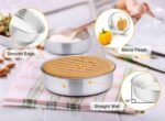 TeamFar 8 Inch Cake Pan, 4 Pieces Stainless Steel Round Tier Baking Cake Pans Set for Baking Steaming, Fit in Oven Pressure Cooker Pot, Healthy & Sturdy, Mirror Finish & Dishwasher Safe - Image 3