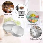 TeamFar 8 Inch Cake Pan, 4 Pieces Stainless Steel Round Tier Baking Cake Pans Set for Baking Steaming, Fit in Oven Pressure Cooker Pot, Healthy & Sturdy, Mirror Finish & Dishwasher Safe - Image 4