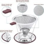 Pour Over Coffee Dripper, MISETTO Stainless Steel Filter,Easy to Clean Paperless pour over coffee maker,Reusable Filter,Cone Dripper with Removable Cup - Image 3