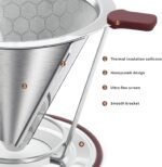 Pour Over Coffee Dripper, MISETTO Stainless Steel Filter,Easy to Clean Paperless pour over coffee maker,Reusable Filter,Cone Dripper with Removable Cup - Image 5