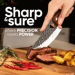 Matsato Chef Knife - Perfect Kitchen Knive for Cooking, Chopping. Japanese Steel Knife for Home, BBQ. For Balance & Control, 6.3 Inch - Image 4