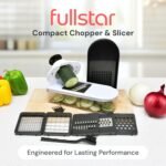 Fullstar Mandoline Slicer for Kitchen - Vegetable Chopper, Onion Potato Food Veggie Fruit Slicer and Cutter with Container, Kitchen Gadgets & Gifts, Home Essentials (6-in-1, White/Black) - Image 3