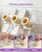 Gaahkai 2PCS Mini Multifunctional Garlic Grinder, Garlic Slicer Super Thin with Container, Ginger Veggie Mandoline Mincer Cutter - Image 4