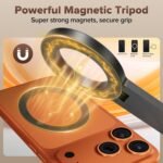 Heliora 64" Magnetic Selfie Stick Tripod, Auto-Open Tripod Stand with 360° Rotatable Travel Phone Stand with Metal Ring & Rechargeable Remote for iPhone/Android Photography/Vlogging - Image 5