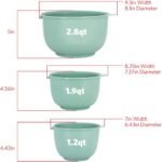 GLAD Mixing Bowls with Pour Spout, Set of 3 | Nesting Design Saves Space | Non-Slip, BPA Free, Dishwasher Safe Plastic | Kitchen Cooking and Baking Supplies, Sage Green - Image 4