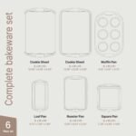 Bakken Swiss - Bakeware Set – 6 Piece – Stackable, Deluxe, Non-Stick Baking Pans for Professional and Home Cooking – Carbon Steel, White Stone Coating - Image 3