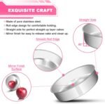 8 Inch Cake Pan Set of 2, Stainless Steel Round Layer Cake Baking Pans Tins, Non-Toxic & Healthy, Leak-proof & Easy Clean & Dishwasher Safe - Image 4