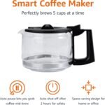 Amazon Basics 5 Cup Drip Coffee Maker, Coffee Machine with Glass Coffee Pot (0.8 Qt), Auto Shut-off, Auto Pause, Removable Filter Basket, Matte Black - Image 4