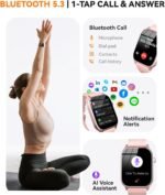 Smart Watches for Women Men, Fitness Tracker Watch with 110 Sports Modes, Step Counter/Sleep Monitor/Pedometer, IP68 Waterproof, Bluetooth Call & Music Control Smartwatch for iPhone/Android - Image 3