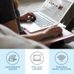 LAPGEAR Home Office Lap Desk with Device Ledge, Mouse Pad, and Phone Holder - Pink - Fits up to 15.6 Inch Laptops - Style No. 91584 - Image 3