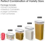 CHEFSTORY Airtight Food Storage Containers Set, 14 PCS Kitchen Storage Containers with Lids for Flour, Sugar and Cereal, Plastic Dry Food Canisters for Pantry Organization and Storage - Image 3