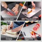 Titanium Cutting Board Set of 3,100% Pure Titanium Cutting Boards for Kitchen, 2025 New Double Sided Food-Grade Chopping Board for Cutting Meat Vegetable Fruit - Image 4