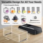 SpaceHacks 12-in-1 Vegetable Chopper, Kitchen Gadgets with 7 Blades, Veggie, Food, Onion Chopper, Cucumber Slicer, Versatile Mandoline, Includes Egg Separator & Finger Guard, Gray - Image 3
