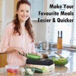SpaceHacks 12-in-1 Vegetable Chopper, Kitchen Gadgets with 7 Blades, Veggie, Food, Onion Chopper, Cucumber Slicer, Versatile Mandoline, Includes Egg Separator & Finger Guard, Gray - Image 4