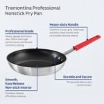 Tramontina Professional 10-Inch Non Stick Frying Pan, Heavy-Gauge Aluminum Skillet with Reinforced Nonstick Coating, Red Handle, Dishwasher and Oven Safe - Image 4