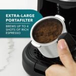 Mr. Coffee 4-Shot Steam Espresso Cappuccino and Latte Maker with Stainless Steel Frothing Pitcher - Image 4