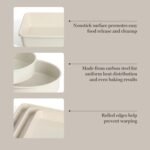 Martha Stewart Gallen 10 Piece Baking Pans Ceramic PFA Free Non Toxic Non Stick Bakeware Set - Linen White - Image 5