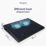 Targus 17 Inch Dual Fan Lap Chill Mat - Soft Neoprene Laptop Cooling Pad for Heat Protection, Fits Most 17" Laptops and Smaller - USB-A Connected Dual Fans for Heat Dispersion (AWE55US) - Image 4