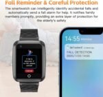 Fajocru Fall Detection Smart Watch for Seniors with GPS Tracking, SOS Alert & HD Video Call, Waterproof Fitness Tracker for Dementia/Alzheimer’s, 4G Safety (Minimalist, Black) - Image 3