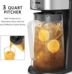 wirsh Iced Tea Maker with 3QT Pitcher, Iced Coffee Maker with Strength Control and Reusable Filter, Perfect For Iced Coffee, Latte, Tea, Lemonade, Flavored Water, Black - Image 3
