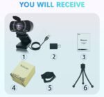 Akyta 1080P Webcam for Laptop, Web Camera with Microphone/Privacy Cover/Stand/Adapter/Plug and Play & Wide Angle 110°, USB Webcams for Desktop Computer PC Mac Video Calling/Zoom Conferenc - Image 5