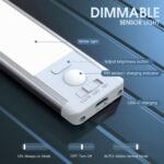 MCGOR 10inch Under Cabinet Lighting, 2 Pack Rechargeable Motion Sensor Light Indoor, 5 Levels Dimmable Magnetic Closet Lights, Wireless Under Counter Lights for Kitchen, Stairs - Image 4