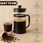 Utopia Kitchen Borosilicate Glass French Press Coffee Maker 34 oz, Heat-Resistant Cafetiere & Tea Maker, Thickened Glass Coffee Press for Travel and Camping, Black - Image 3