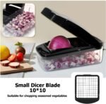 KITIDEA Vegetable Chopper, Food Choppers, Onion Chopper, Veggie Choppers, Onion Dicer, Potato Dicer Cuber with Container, Onion Dicer & Vegetable Dicer (Black) - Image 4