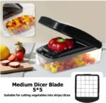 KITIDEA Vegetable Chopper, Food Choppers, Onion Chopper, Veggie Choppers, Onion Dicer, Potato Dicer Cuber with Container, Onion Dicer & Vegetable Dicer (Black) - Image 5