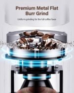 SHARDOR Electric Burr Coffee Grinder for Home Use, Coffee Bean Grinder for 32 Grind Settings, 40-Second Adjustable Timer, One-Touch Start & Cleaning Button, Black - Image 3