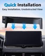 ELOHEI Car Phone Holder for Nissan Rogue 2021 2022 2023 Accessories, 12.3" Screen Phone Mount with Fixed Storage Tray and 360° Rotation Smart Phone Mount Kit - Image 3