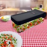 GINSU Plastic Pro Multifunctional Vegetable Chopper & Slicer – 11x6x4in Food Dicer, Cutter & Mandoline with Interchangeable Blades - Image 3