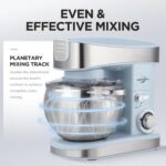 Stand Food Mixer, 6.3 Qt Stand Mixer, 400W 6-Speed with Pulse Tilt-Head, Kitchen Electric Mixer with Stainless Steel Bowl, Dough Hook, Whisk, Beater, Household Stand Mixer for Baking, Blue - Image 6
