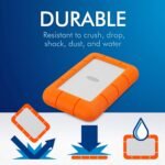 LaCie Rugged 5TB Portable External HDD - USB 3.0/2.0 Compatible, Shock/Dust/Rain Resistant for Mac & PC, Orange, Grey - Image 4