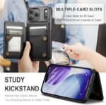 Vinich for iPhone 17 Pro Wallet Case with Card Holder, RFID Blocking Credit Slots Kickstand Shockproof Phone Cover Fit for iPhone 17 Pro 6.3" Black - Image 5