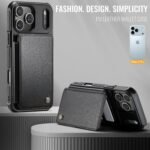 Vinich for iPhone 17 Pro Wallet Case with Card Holder, RFID Blocking Credit Slots Kickstand Shockproof Phone Cover Fit for iPhone 17 Pro 6.3" Black - Image 6