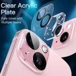 JETech Camera Lens Protector for iPhone 15 6.1-Inch and iPhone 15 Plus 6.7-Inch, 9H Tempered Glass, Anti-Scratch, Case Friendly, Does Not Affect Night Shots, HD Clear, 3-Pack - Image 4