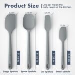 ChefAide 4 Pieces Silicone Spatula Set, Food Grade Rubber Spatula, Upgrade Strong Handle with Ergonomic Grip, Heat Resistant for Nonstick Cookware, Cooking - Image 3
