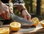 ODERFUN 5.5 Inch Kitchen Utility Knife - Rust-Resistant Full-Tang Steel, G10 Handle - Professional Outdoor Chef Knife for Fruit & Vegetable Slicing, Paring & Tomatoes (Knife For Men) - Image 3