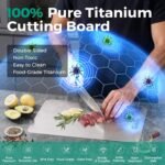 Katuchef Titanium Cutting Board - Upgraded 100% Pure Titanium Cutting Boards for Kitchen Non Toxic, Double-Grade Hygiene Durable Non Moldy Dishwasher Safe Meat Fruit Metal Board (2PC S+L) - Image 3