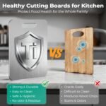 Katuchef Titanium Cutting Board - Upgraded 100% Pure Titanium Cutting Boards for Kitchen Non Toxic, Double-Grade Hygiene Durable Non Moldy Dishwasher Safe Meat Fruit Metal Board (2PC S+L) - Image 4