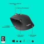 Logitech M720 Triathlon Wireless Mouse, Bluetooth, USB Unifying Receiver, 1000 DPI, 6 Programmable Buttons, 2-Year Battery, Compatible with Laptop, PC, Mac, iPadOS - Black - Image 4